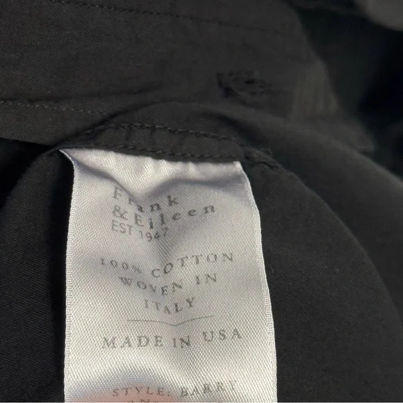 Frank & Eileen BARRY Tailored Button-Up Shirt Slim Tailored Fit Black Small